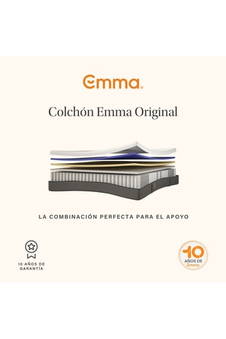 Colchón Original con espuma viscoelástica y muelles ensacados - Grosor 25 cm - Firmeza media - Emma
