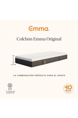 Colchón Original con espuma viscoelástica y muelles ensacados - Grosor 25 cm - Firmeza media - Emma