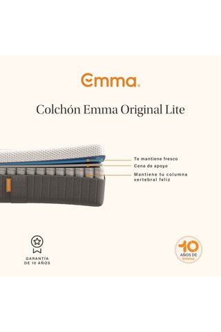 Colchón Original Lite con muelles ensacados - Grosor 22 cm - Firmeza media - Emma
