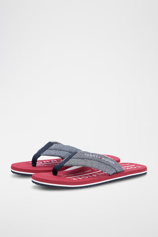 Tongs en lin - Bleu foncé