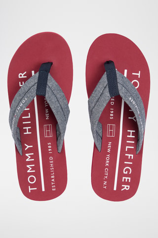 Tongs en lin - Bleu foncé