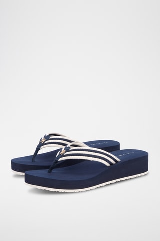 Tongs compensées - Bleu marine
