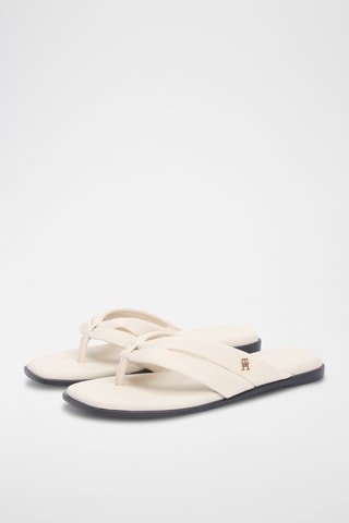Tongs en cuir de mouton - Beige