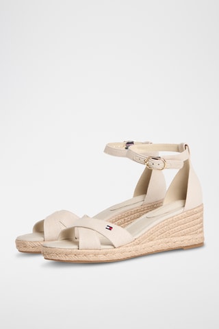 Espadrilles compensées en chanvre - Beige