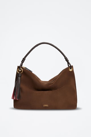 Sac porté épaule en nubuck - Marron