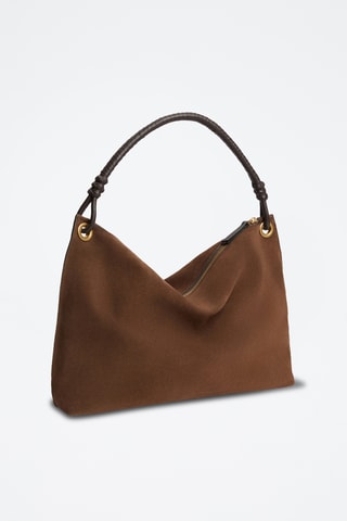 Sac porté épaule en nubuck - Marron