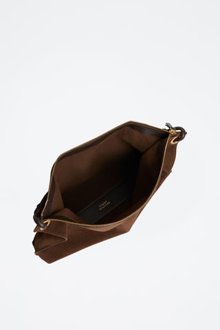 Sac porté épaule en nubuck - Marron