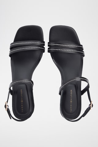 Sandales à talons en cuir - Noir