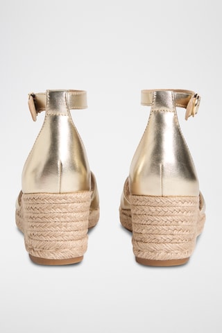 Sandales compensées en cuir de mouton - Doré