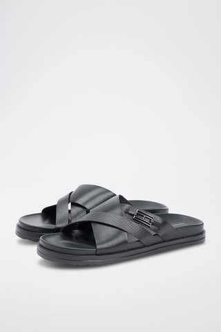 Mules en cuir nappa - Noir