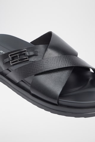Mules en cuir nappa - Noir