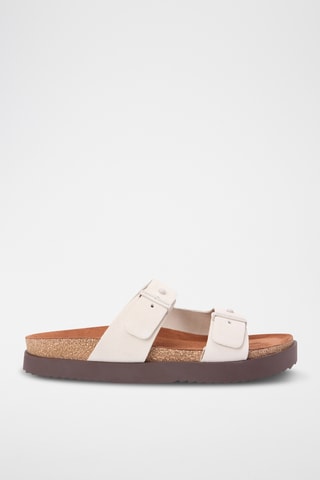Mules en nubuck - Beige clair