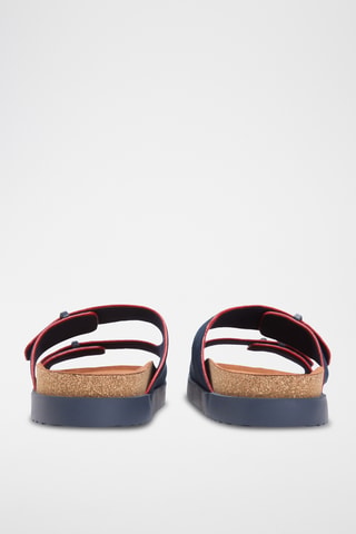 Mules en nubuck - Bleu marine