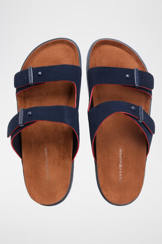 Mules en nubuck - Bleu marine