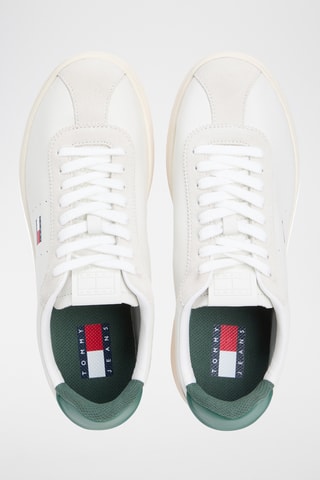 Baskets en cuir - Blanc et vert clair