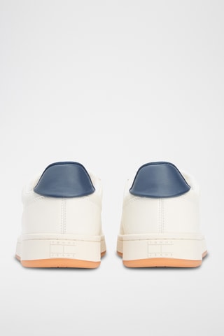 Baskets en cuir - Blanc et bleu marine
