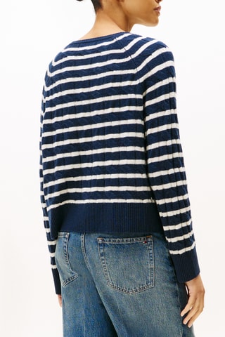 Pull relaxed en laine - Bleu marine