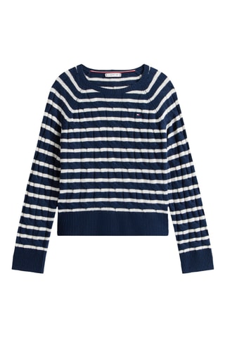 Pull relaxed en laine - Bleu marine