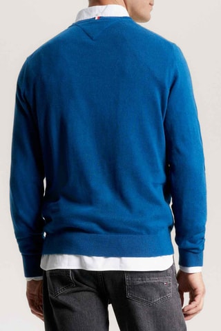 Pull en coton biologique et cachemire - Bleu cobalt