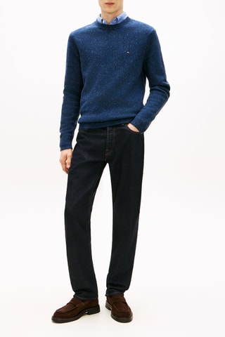 Pull en laine d'agneau - Bleu marine chiné