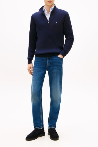 Pull en coton biologique et cachemire - Bleu marine