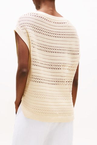Pull sans manches en coton biologique - Beige