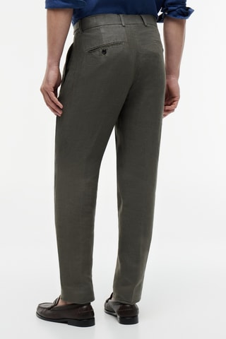 Pantalon en lin - Vert olive
