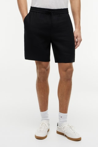 Short en lin - Noir