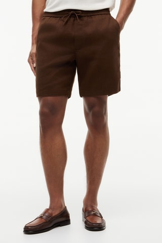 Short en lin - Marron