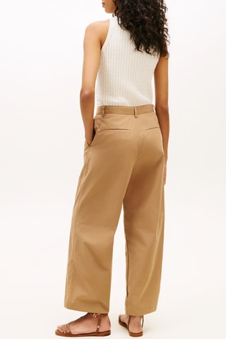 Pantalon wide legs en coton biologique - Marron