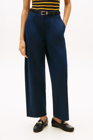 Chino droit en coton biologique - Bleu marine