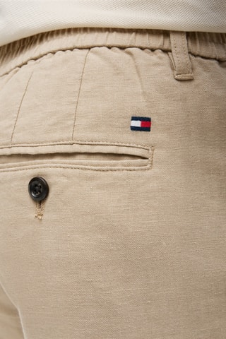 Chino straight en lin - Kaki