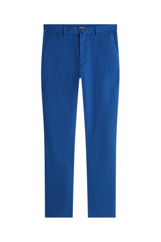 Chino straight en lin - Bleu