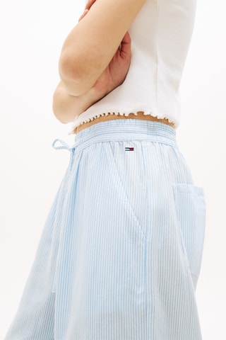 Pantalon loose en lin taille haute - Bleu