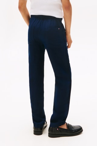Pantalon relaxed en lin - Bleu nuit