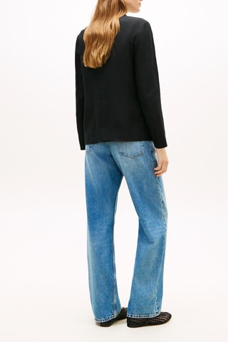 Veste en lin regular - Noir