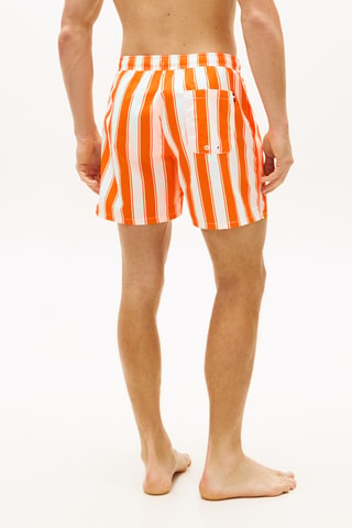 Short de bain - Orange et blanc