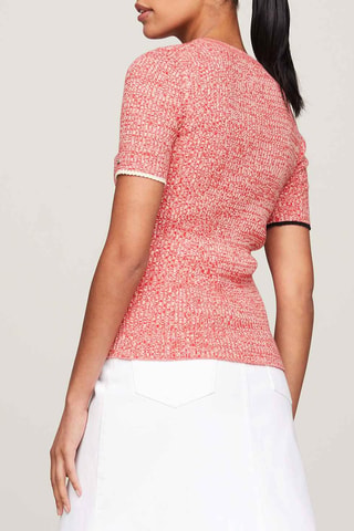 Top en coton biologique - Rouge chiné