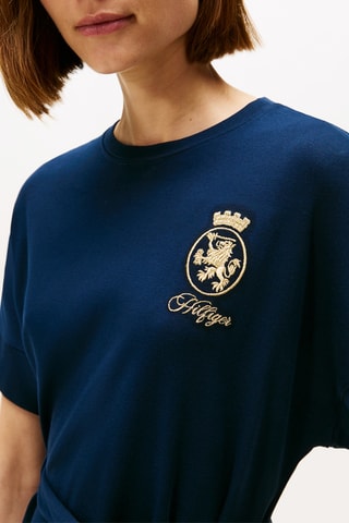 Robe t-shirt - Bleu marine et doré