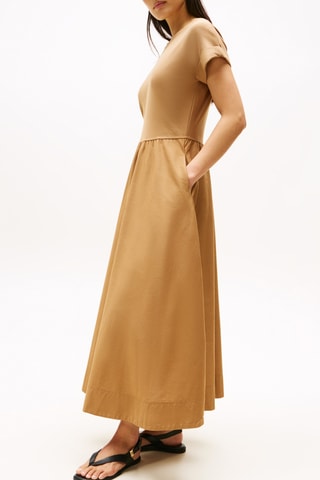 Robe midi en coton biologique - Marron