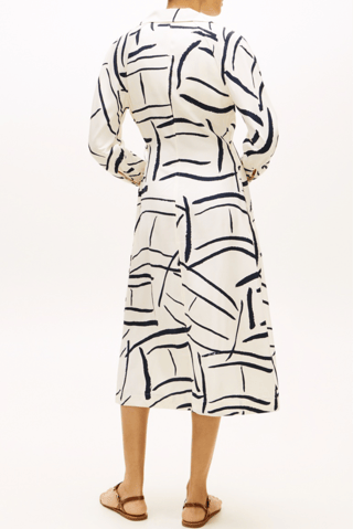 Robe portefeuille relaxed - Blanc et noir