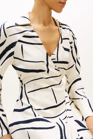 Robe portefeuille relaxed - Blanc et noir
