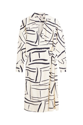 Robe portefeuille relaxed - Blanc et noir