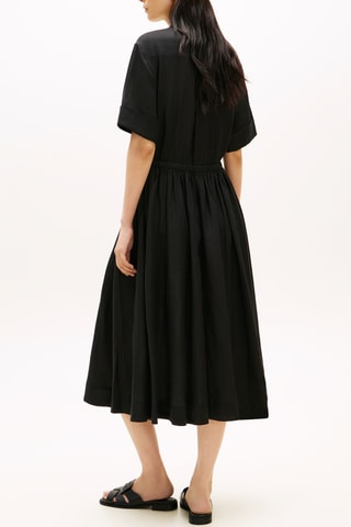 Robe chemise en lin - Noir