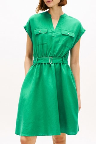 Robe patineuse en lin - Vert