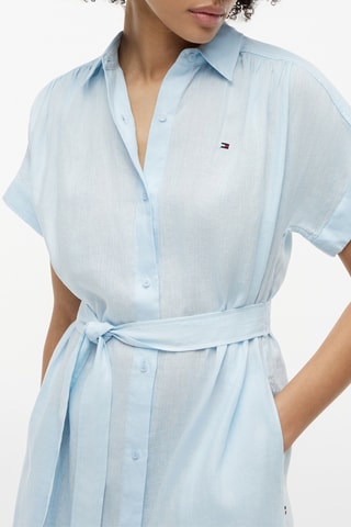 Robe chemise en lin - Ciel