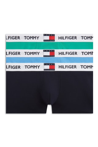 3 boxers en coton biologique - Bleu marine, ciel et vert clair
