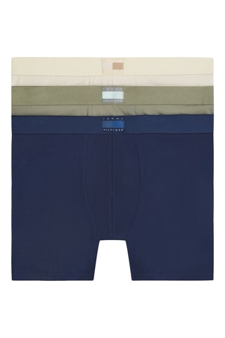 3 boxers - Bleu marine, kaki et écru