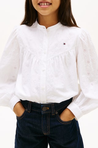 Chemisier regular en broderie anglaise - Blanc