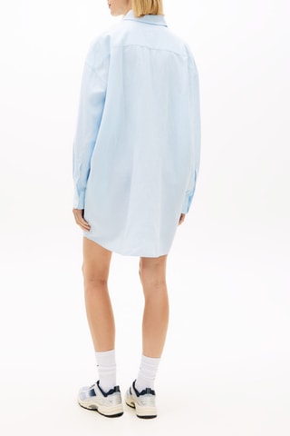 Robe chemise oversize en lin biologique - Ciel